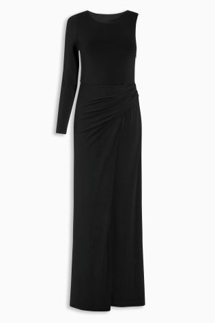 Black One Sleeve Maxi Dress